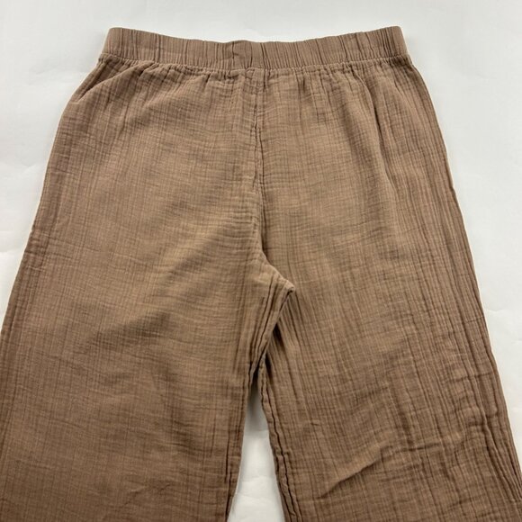 Gap Cocoa Brown Cotton Gauze Wide Leg Lounge Pant M - Picture 7 of 7